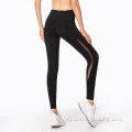 Leggings fan swarte mesh-panne gym